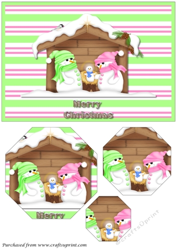 Snowman Manger Octagon Pyramid