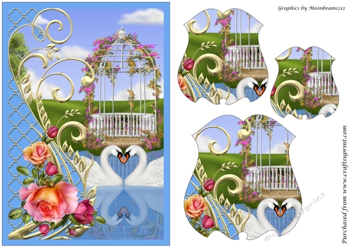 Swans and Roses Fancy Pyramid