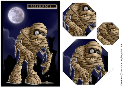 Halloween Mummy Octagon Pyramid
