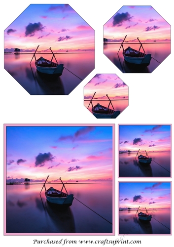 Boat at Sunrise Octagon Pyramid