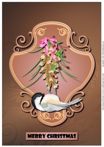 Christmas Chickadee on Cone A4