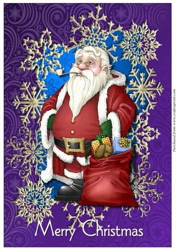 Santa with Bag A4