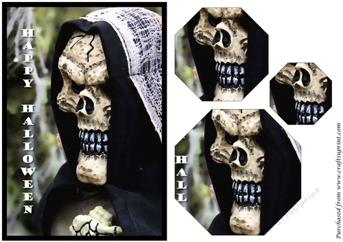 Halloween Scary Skull Octagon Pyramid