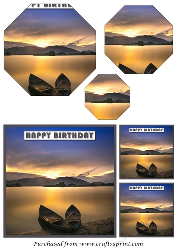 Boats at Sunset Octagon Pyramid