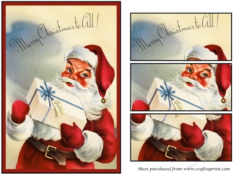 Santa Claus with Gift Panel Card