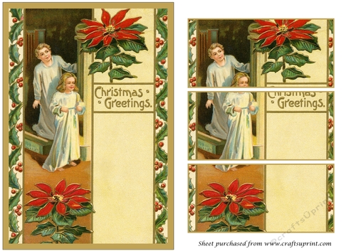 Vintage Children on Christmas Morning Panel Card