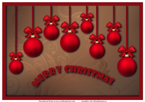 Christmas Red Baubles A4
