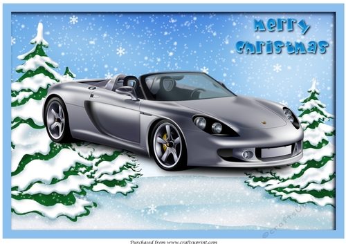 Christmas Sports Car A4