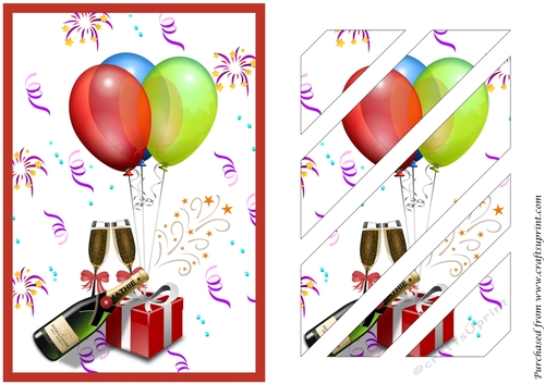 Anniversary Card Oblique Panels