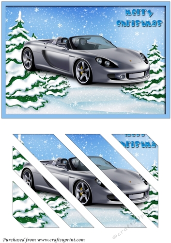 Christmas Sports Car Oblique Panels