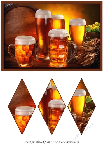 Wooden Beer Barrel Diamond Panel Card