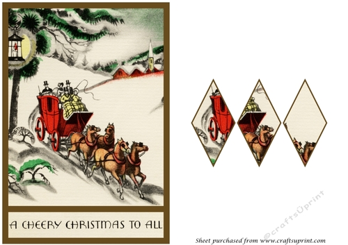Vintage Cheery Christmas Diamond Panel Card