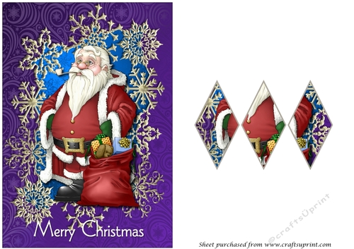 Santa with Bag Diamond Panel Card