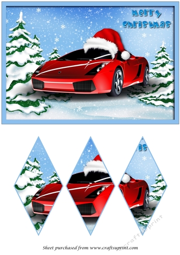 Christmas Car Diamond Panel Card
