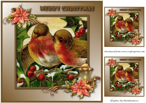 Christmas Birds on branch Topper