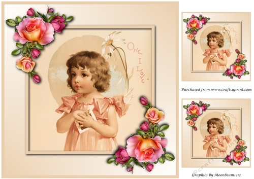 Vintage Cute Little Girl Topper