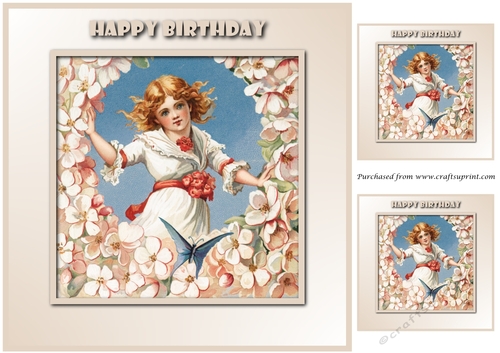 Vintage girl with flowers Topper