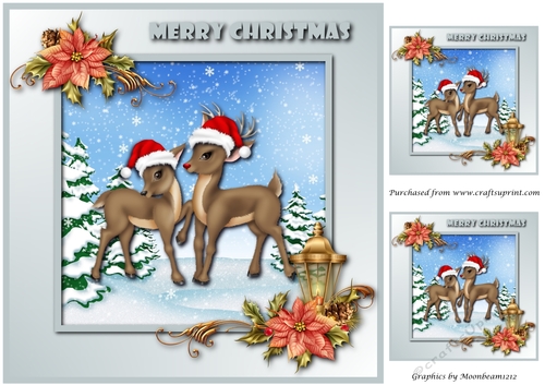 Christmas Reindeer Couple Topper