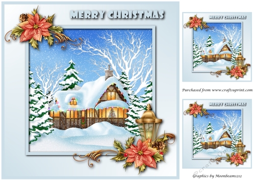 Christmas House Topper 8x8