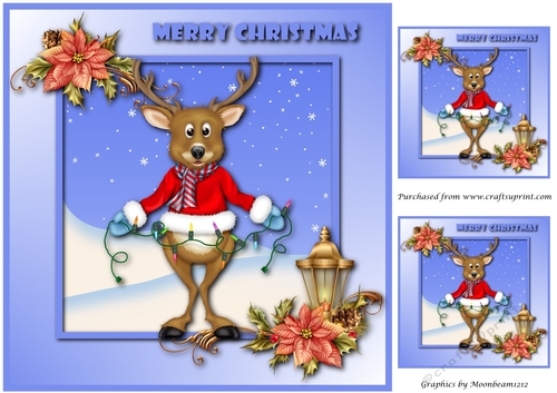 Christmas Reindeer with Lights Topper