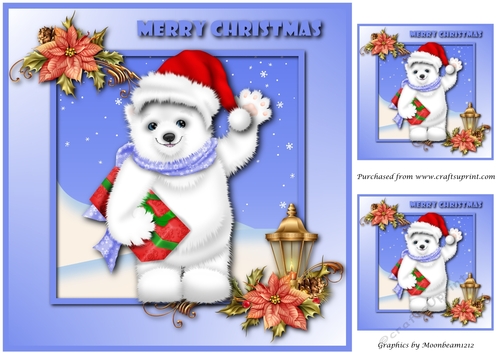 Christmas Polar Bear with Gift Topper