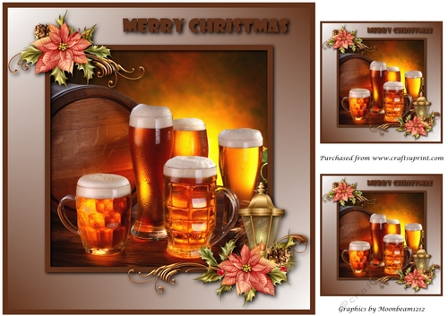 Christmas Wooden Beer Barrel Topper