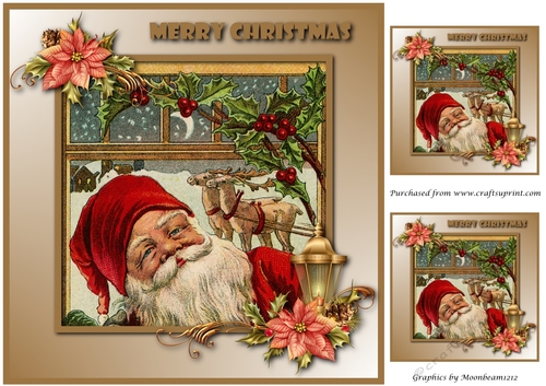 Santa Claus at Window Topper