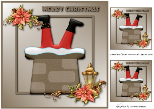 Santa in Chimney Topper