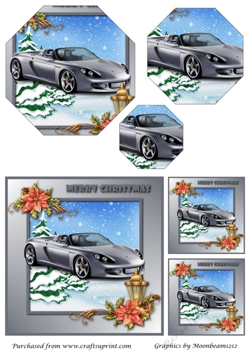 Christmas Sports Car Octagon Pyramid