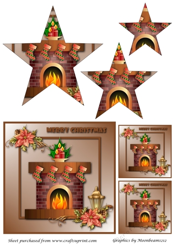 Christmas Fireplace Star Pyramid