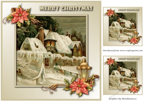 Vintage Christmas Scene Topper 2