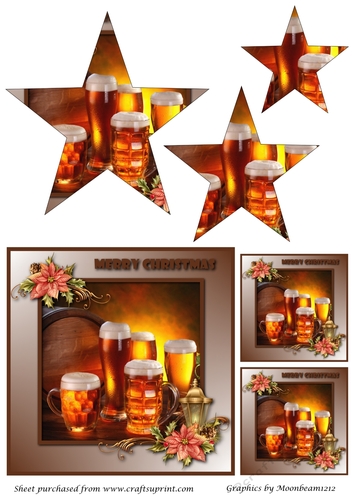 Christmas Wooden Beer Barrel Star Pyramid