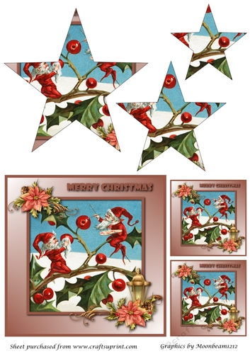 Vintage Elves Star Pyramid