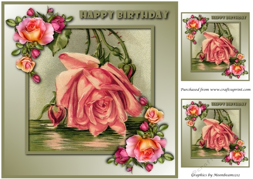 Vintage Pink Rose Topper
