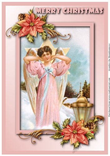 Vintage Christmas Angel A4