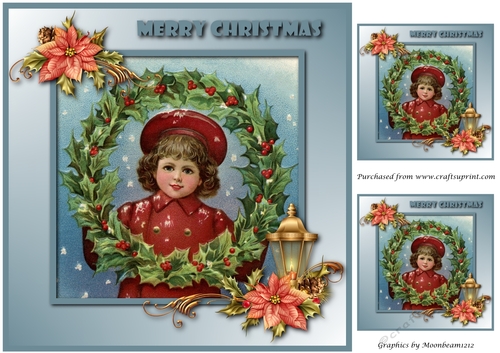 Cute Vintage Christmas Girl Topper