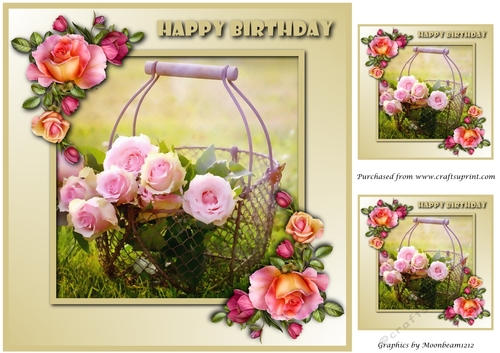 Roses in Basket Topper