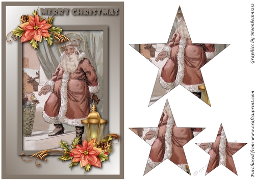 Vintage Santa Claus Star Pyramid