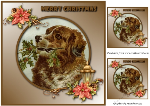Christmas Dog Vintage Topper