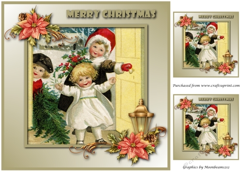 Vintage Christmas Playful Kids Topper