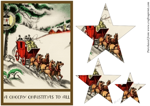 Vintage Cheery Christmas Star Pyramid