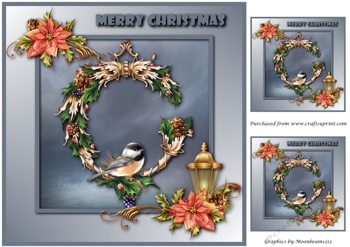 Christmas Bird on Wreath Topper