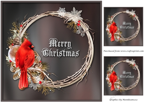 Christmas Cardinal on Frame Topper