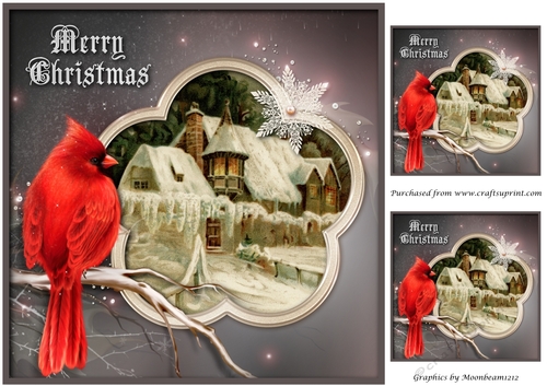 Vintage Christmas Scene Framed Topper 2