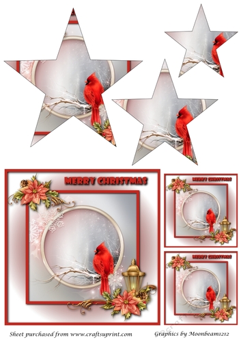 Christmas Cardinal Star Pyramid