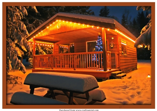 Christmas House with Lights A4
