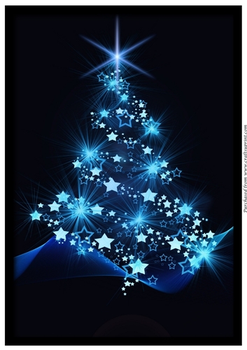 Christmas Tree with Stars A4