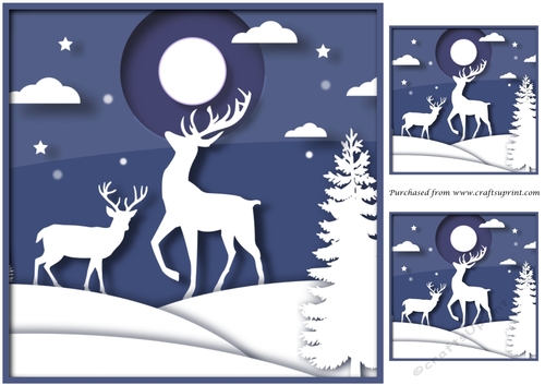 Christmas Deer Landscape Topper