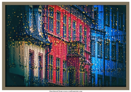 Christmas Street with Lights A4