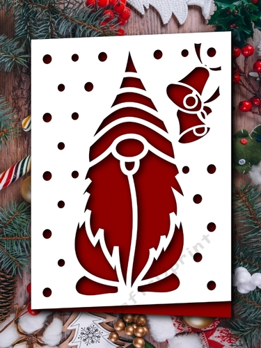 CHRISTMAS GNOME WITH BELLS CORNER